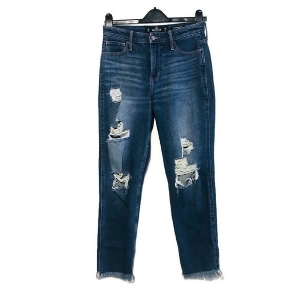 Hollister Distressed High Rise Mom Jean Vintage Stretch Junior’s Size 3 26 2